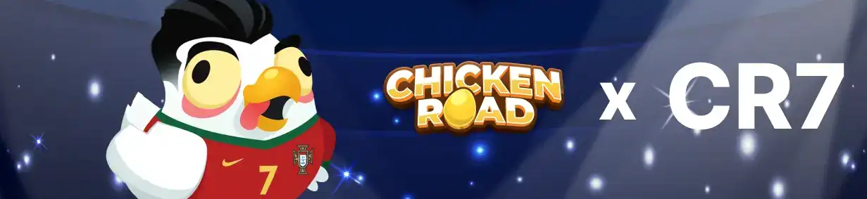 Banner de juego falso: Chicken Road Cristiano Ronaldo.